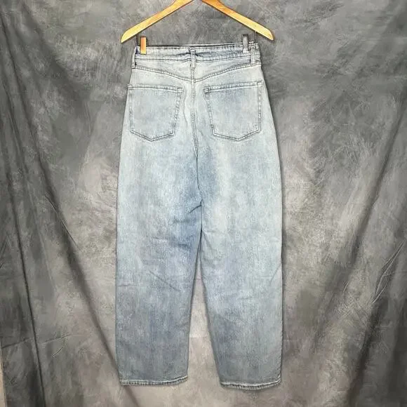 Baggy Jeans Women 8/29R Stone Wash Denim High Rise Distressed Streetwear - Picture 4 of 14